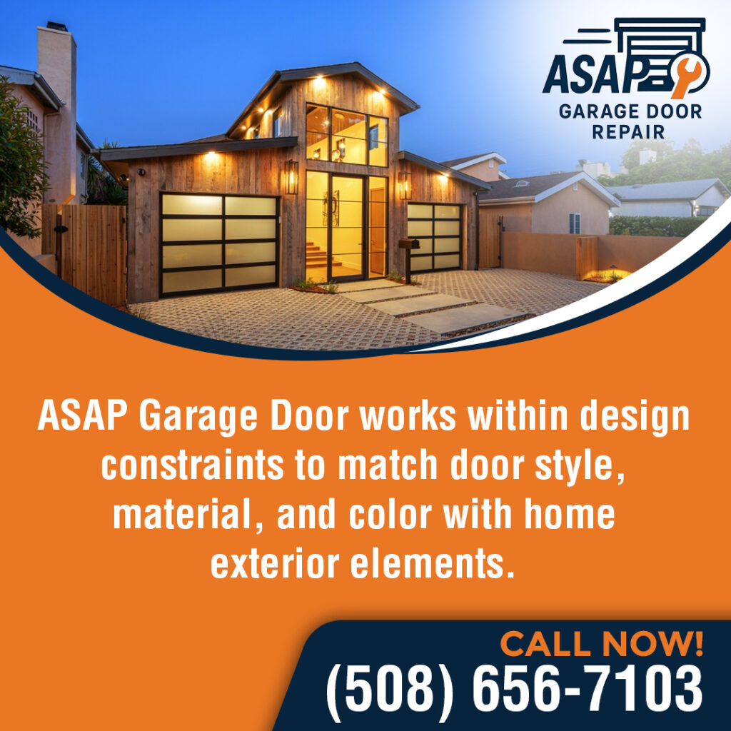Exterior of a home with modern garage door. ASAP Garage Door Repair matching styles.